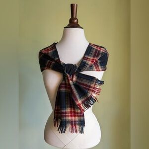 Plaid Wool Scarf, Vintage, Classic, Unisex Winter Scarf